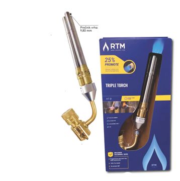 Slika Brener za MAPP gas sa tri cevi HT-3 RTM – profesionalni brener za lemljenje